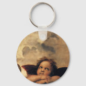 Sistine Madonna Angels door Raphael Sanzio Sleutelhanger (Achterkant)