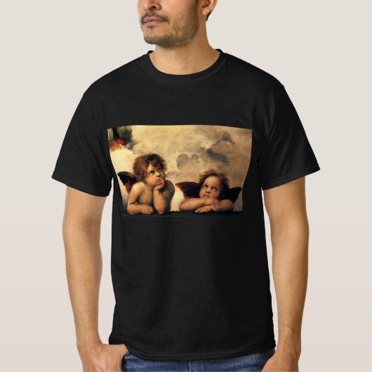Sistine Madonna Angels door Raphael Sanzio T-shirt (Voorkant)