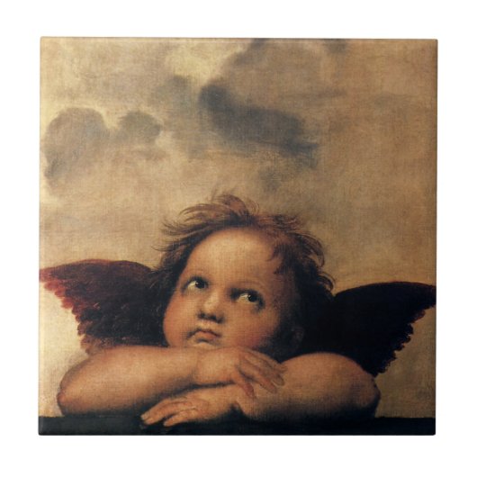 Sistine Madonna Angels door Raphael Sanzio Tegeltje (Voorkant)