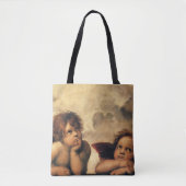 Sistine Madonna Angels door Raphael Sanzio Tote Bag (Voorkant)