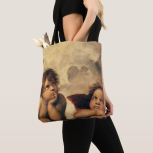 Sistine Madonna Angels door Raphael Sanzio Tote Bag