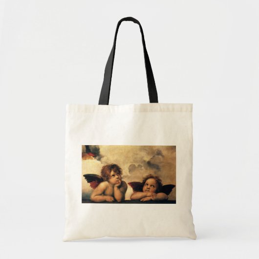 Sistine Madonna Angels door Raphael Sanzio Tote Bag (Voorkant)