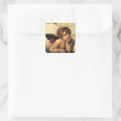 Sistine Madonna Angels door Raphael Sanzio Vierkante Sticker (Tas)