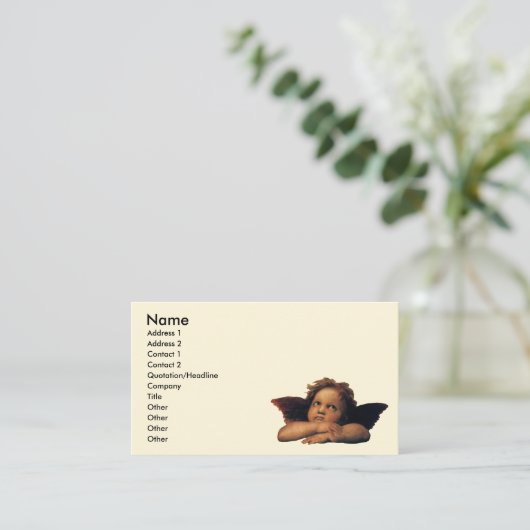 Sistine Madonna Angels door Raphael Sanzio Visitekaartje (Staand voorkant)