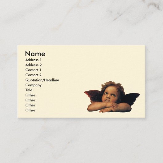 Sistine Madonna Angels door Raphael Sanzio Visitekaartje (Voorkant)