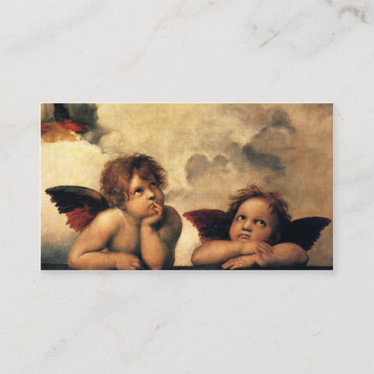 Sistine Madonna Angels door Raphael Sanzio Visitekaartje (Achterkant)