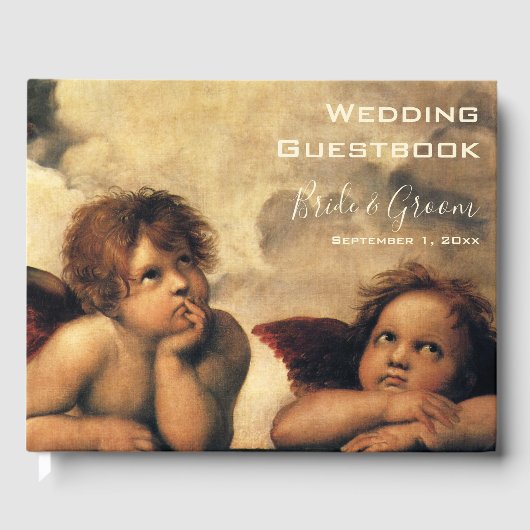 Sistine Madonna Angels door Raphael Wedding Gastenboek (Voorkant)