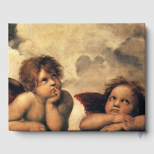 Sistine Madonna Angels door Raphael Wedding Gastenboek (Achterkant)