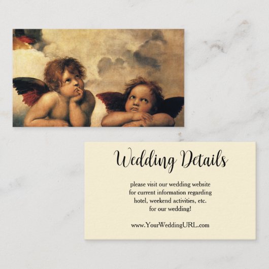 Sistine Madonna Angels door Raphael Wedding Informatiekaartje (Voorkant / Achterkant)