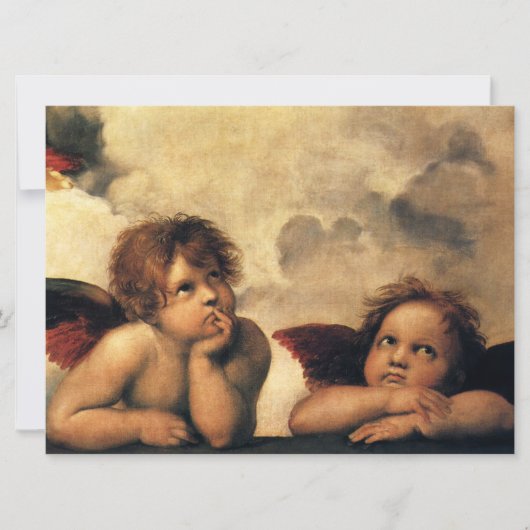 Sistine Madonna Angels door Raphael Wedding Kaart (Voorkant)
