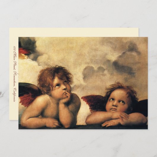 Sistine Madonna Angels door Raphael Wedding Kaart (Voorkant / Achterkant)