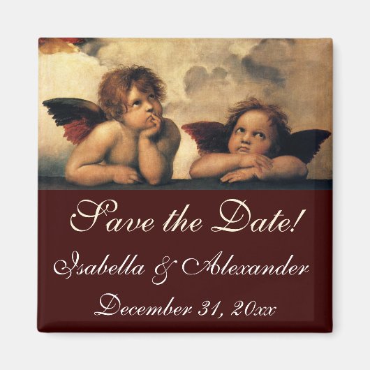 Sistine Madonna Angels door Raphael Wedding Magneet (Voorkant)