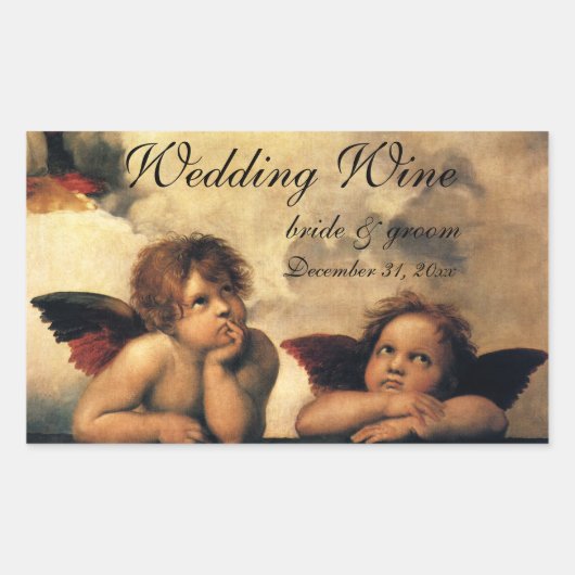 Sistine Madonna Angels door Raphael Wedding Rechthoekige Sticker (Voorkant)