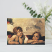 Sistine Madonna Angels door Raphael Wedding RSVP Kaartje (Staand voorkant)