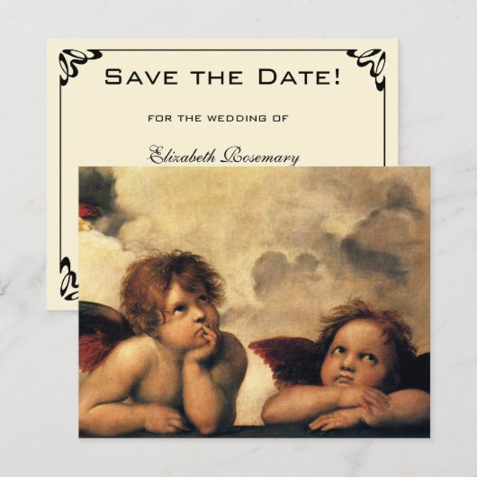 Sistine Madonna Angels door Raphael Wedding Save The Date (Voorkant / Achterkant)