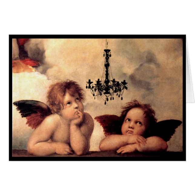 Sistine Madonna Cherubs kijkt naar een luchter (Voorkant Horizontaal)
