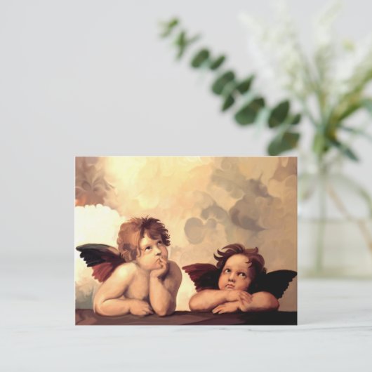 Sistine Madonna Cherubs Raffaelo Sanzio Briefkaart (Staand voorkant)