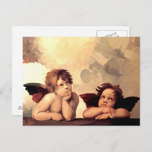 Sistine Madonna Cherubs Raffaelo Sanzio Briefkaart (Voorkant / Achterkant)
