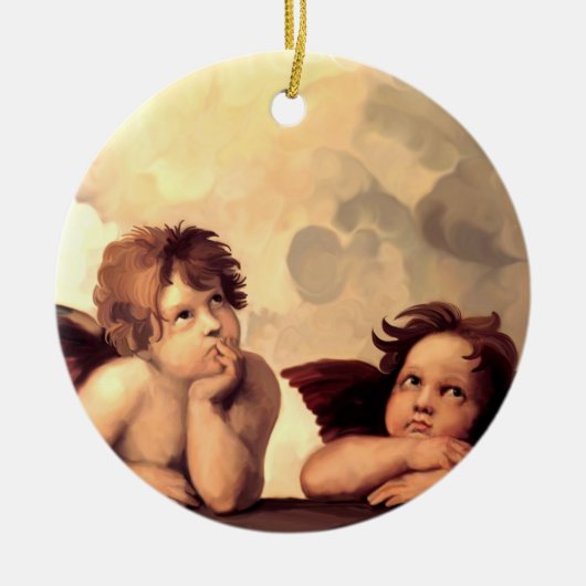 Sistine Madonna Cherubs Raffaelo Sanzio Keramisch Ornament (Voorkant)