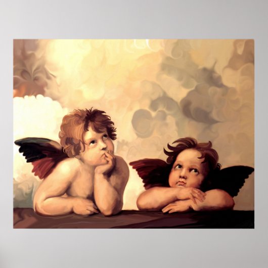 Sistine Madonna Cherubs Raffaelo Sanzio Poster (Voorkant)