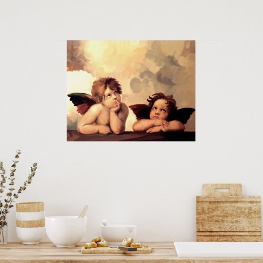 Sistine Madonna Cherubs Raffaelo Sanzio Poster (Keuken)