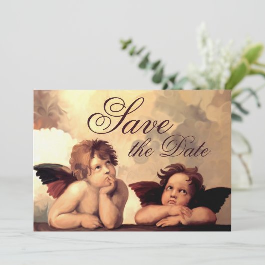 Sistine Madonna Cherubs Raffaelo Sanzio Save The Date (Staand voorkant)