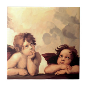 Sistine Madonna Cherubs Raffaelo Sanzio Tegeltje