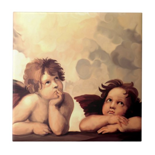 Sistine Madonna Cherubs Raffaelo Sanzio Tegeltje (Voorkant)