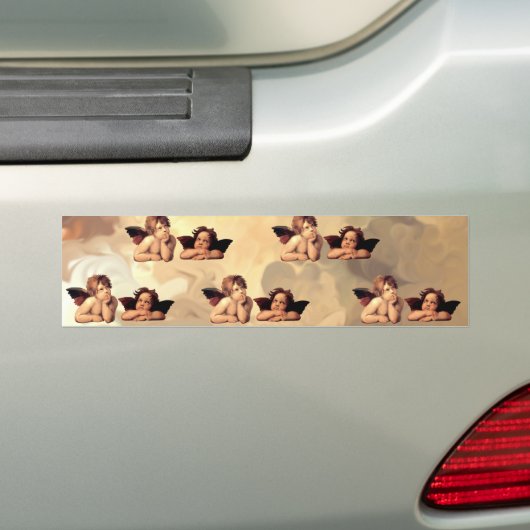 Sistine Madonna Cherubs Wallpaper Raffaelo Sanzio Bumpersticker (Op auto)