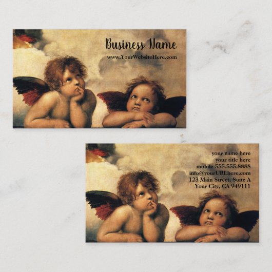 Sistine Madonna-Engelen door Raphael Raffaello Visitekaartje (Voorkant / Achterkant)