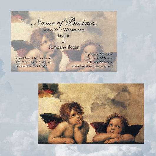 Sistine Madonna-Engelen door Raphael Raffaello Visitekaartje