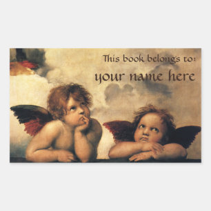 Sistine Madonna-Engelen door Raphael, Renaissance Rechthoekige Sticker