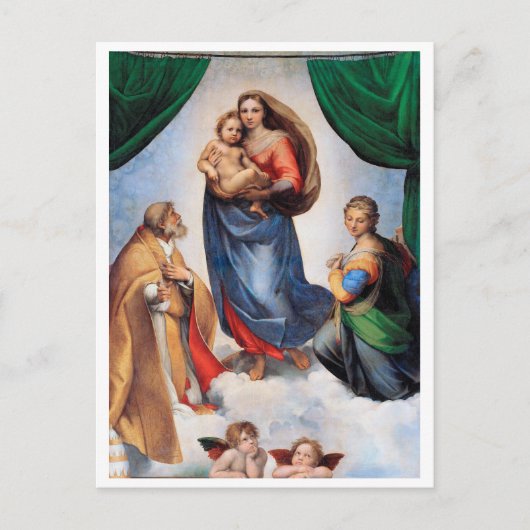 Sistine Madonna, Raphael Briefkaart (Voorkant)