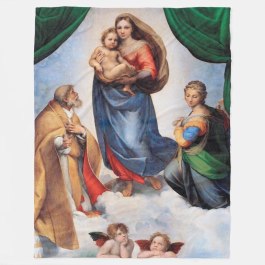 Sistine Madonna, Raphael Fleece Deken (Voorkant)