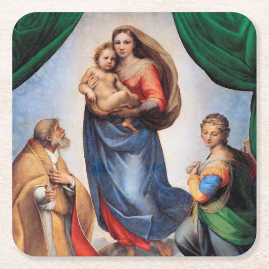 Sistine Madonna, Raphael Kartonnen Onderzetters (Voorkant)