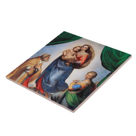 Sistine Madonna, Raphael Tegeltje (Zijkant)
