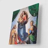 Sistine Madonna, Raphael Vierkante Klok (Hoek)