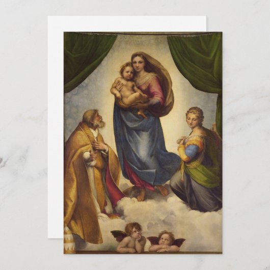 Sistine Madonna van Rapahel Kaart (Voorkant / Achterkant)