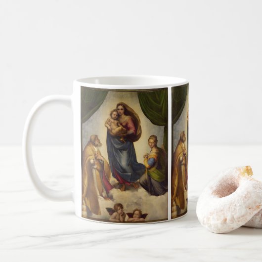 Sistine Madonna van Rapahel Koffiemok (Met donut)