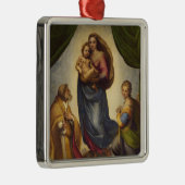 Sistine Madonna van Rapahel Metalen Ornament (Rechts)