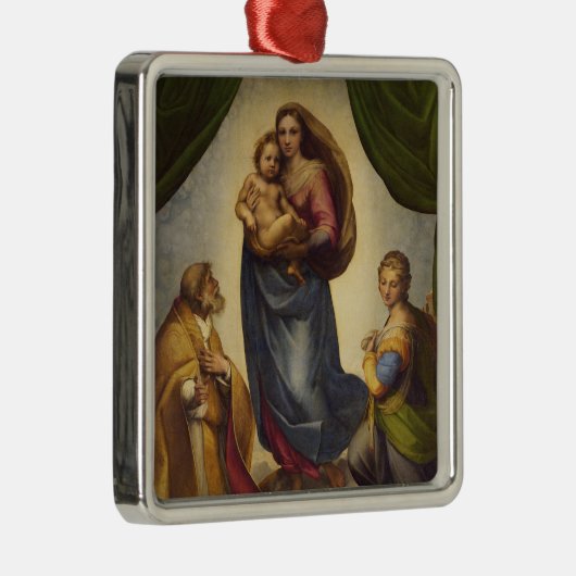Sistine Madonna van Rapahel Metalen Ornament (Rechts)