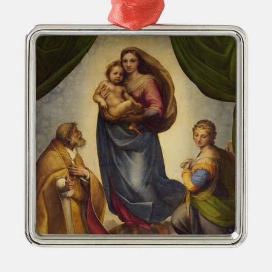 Sistine Madonna van Rapahel Metalen Ornament (Voorkant)