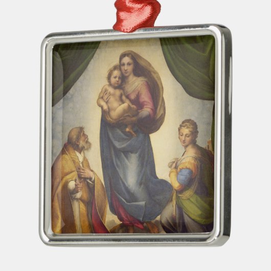 Sistine Madonna van Rapahel Metalen Ornament (Links)