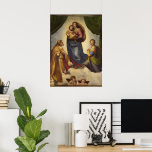 Sistine Madonna van Rapahel Poster