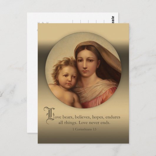 Sistine Mary and Jesus child Love quote CC0977 Briefkaart (Voorkant / Achterkant)