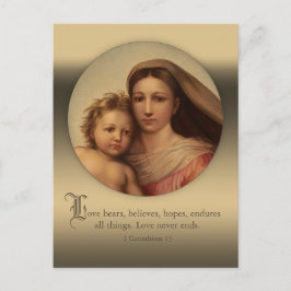 Sistine Mary and Jesus child Love quote CC0977 Briefkaart