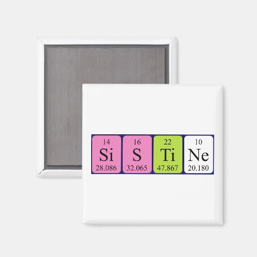 Sistine periodiek table name magnet (Voorkant / Achterkant)