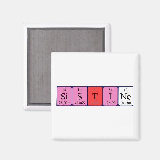 Sistine periodiek table name magnet (Voorkant / Achterkant)