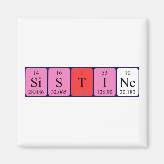 Sistine periodiek table name magnet (Voorkant)
