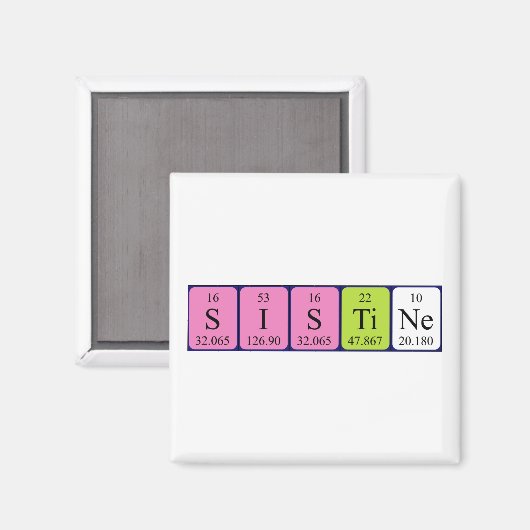 Sistine periodiek table name magnet (Voorkant / Achterkant)